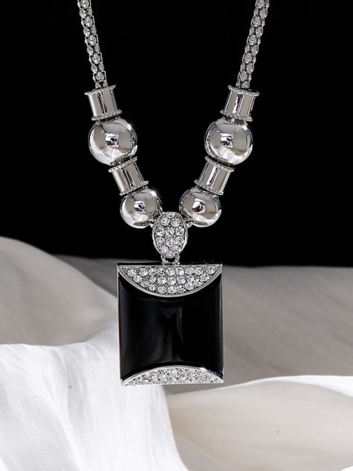 Lin Liang Brass Geometric Luxury Long Strand Necklace 0