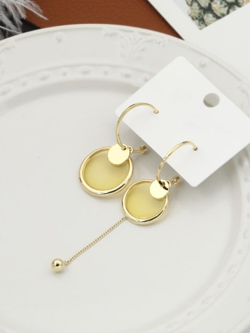 Lin Liang Brass Acrylic Geometric Minimalist Hook Earring 1