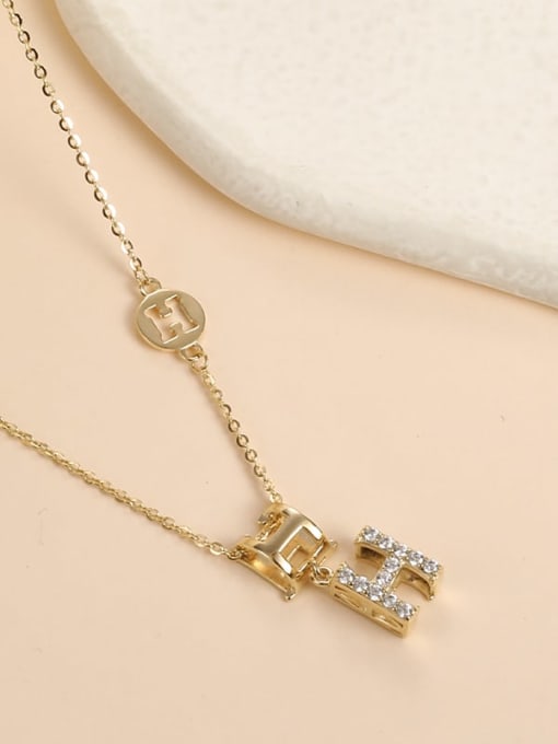 Gold 925 Sterling Silver Cubic Zirconia Letter Classic Long Strand Necklace