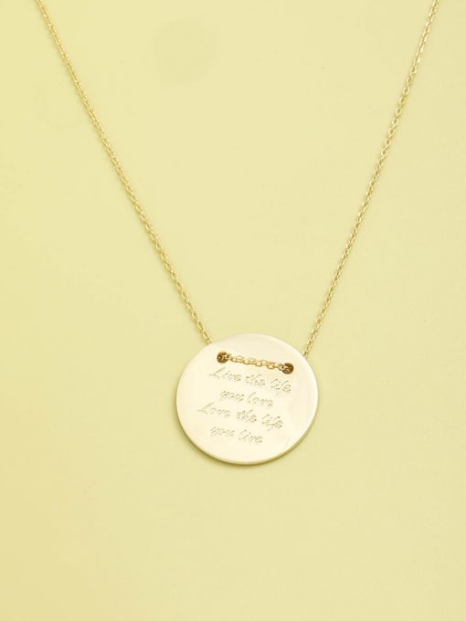 Gold 925 Sterling Silver Round Minimalist Necklace
