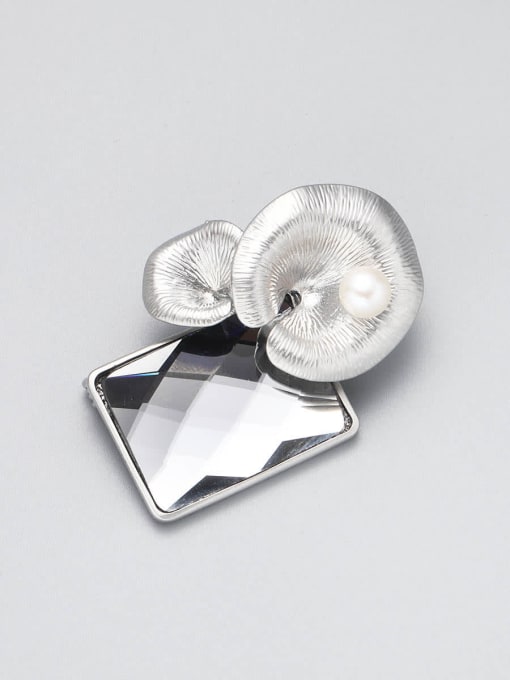 Lin Liang Brass Glass Stone Black Minimalist Pins & Brooches 1