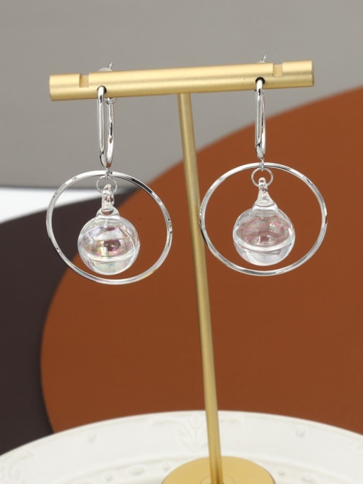 Lin Liang Brass Plastic Round Minimalist Drop Earring 0