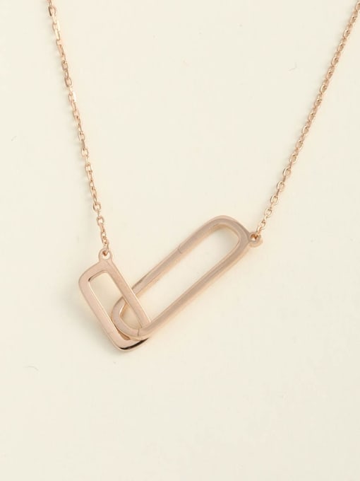 Rose 925 Sterling Silver Geometric Minimalist Long Strand Necklace