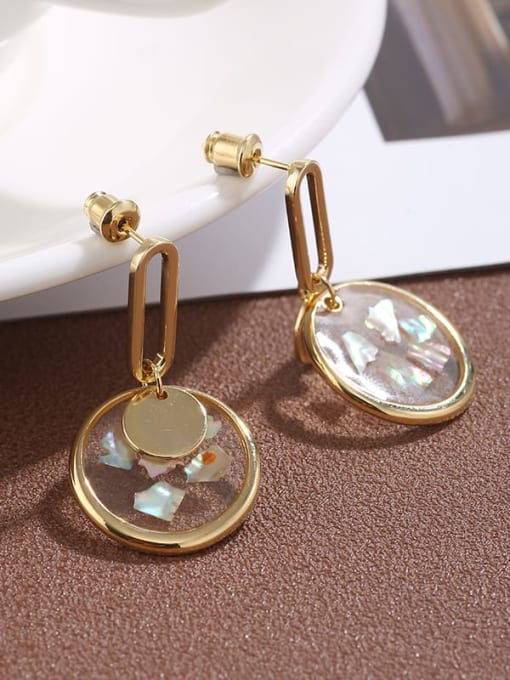 Lin Liang Brass  Millefiori Glass Simple long earrings 0