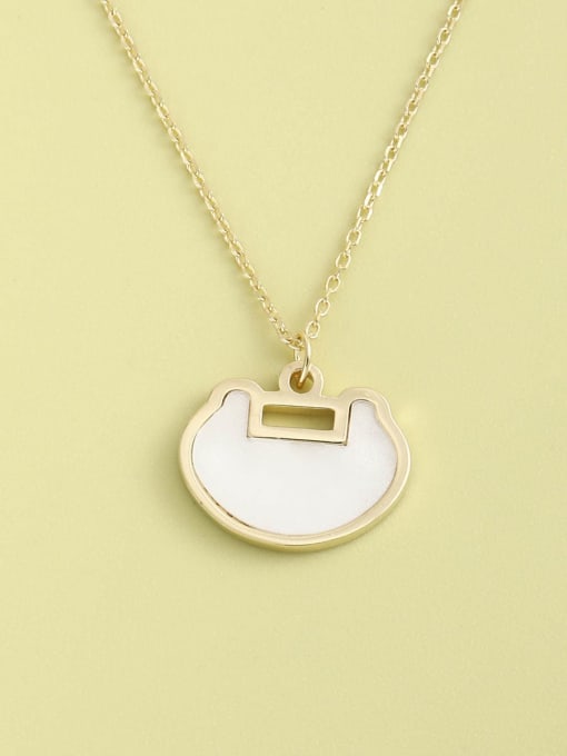 Gold 925 Sterling Silver Shell White Locket Minimalist Long Strand Necklace