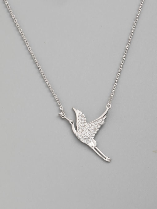 ANI VINNIE 925 Sterling Silver Cubic Zirconia White Bird Minimalist Necklace 1