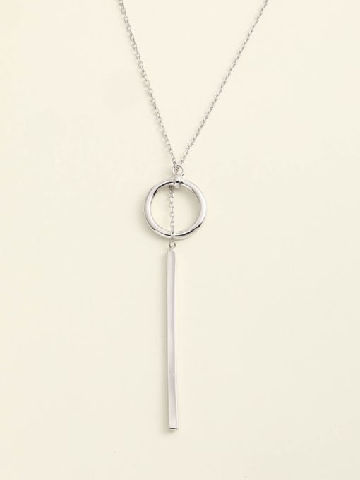 ANI VINNIE 925 Sterling Silver Round Minimalist Long Strand Necklace