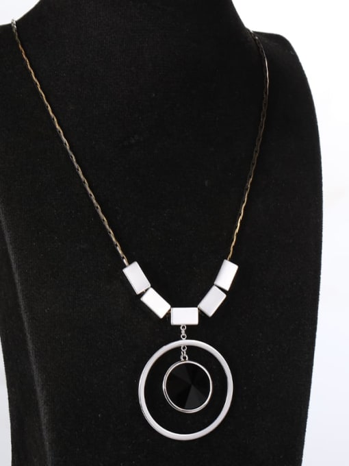 Lin Liang Brass Round Trend Long Strand Necklace