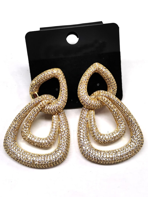 Tabora GODKI Luxury Women Wedding Dubai Copper Cubic Zirconia White Triangle Minimalist Drop Earring 0