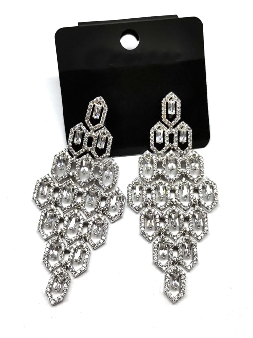 Tabora GODKI Luxury Women Wedding Dubai Copper Cubic Zirconia White Geometric Luxury Drop Earring 0