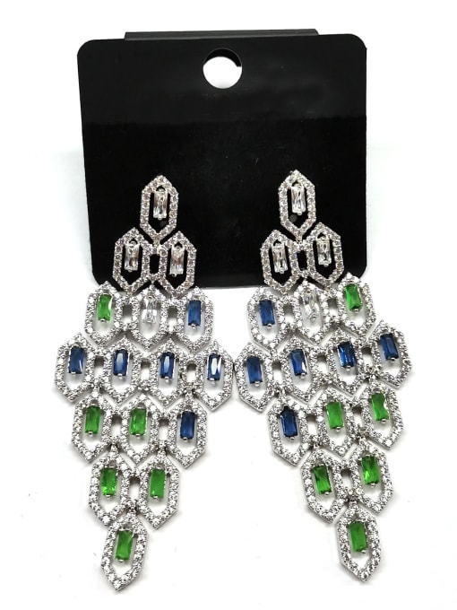Tabora GODKI Luxury Women Wedding Dubai Copper Cubic Zirconia White Geometric Luxury Drop Earring
