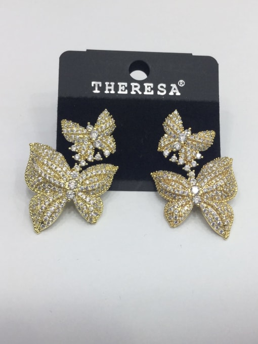 Tabora GODKI Luxury Women Wedding Dubai Copper Cubic Zirconia White Butterfly Classic Drop Earring