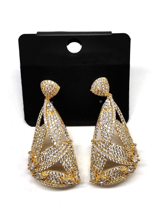Tabora GODKI Luxury Women Wedding Dubai Copper Cubic Zirconia White Geometric Dainty Drop Earring