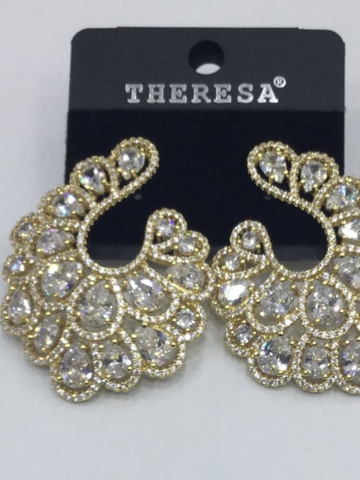 Tabora GODKI Luxury Women Wedding Dubai Copper Cubic Zirconia White Oval Luxury Ear Jacket Earring