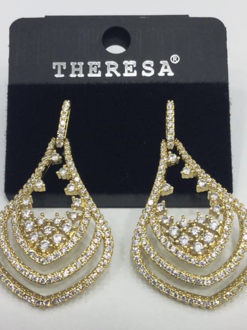 Tabora GODKI Luxury Women Wedding Dubai Copper Cubic Zirconia White Water Drop Minimalist Stud Earring