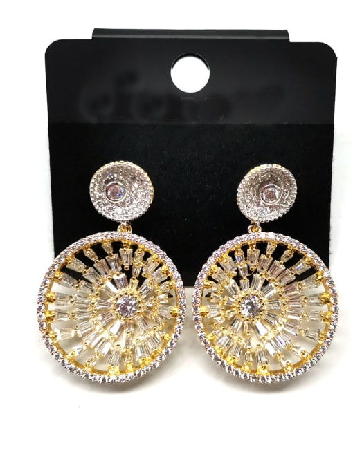 Tabora GODKI Luxury Women Wedding Dubai Copper Cubic Zirconia White Round Minimalist Stud Earring 0