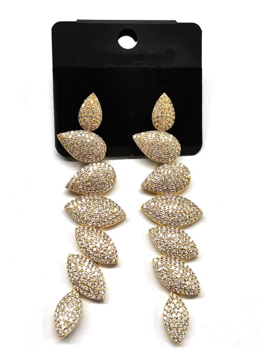 Tabora GODKI Luxury Women Wedding Dubai Copper Cubic Zirconia White Triangle Artisan Drop Earring 0