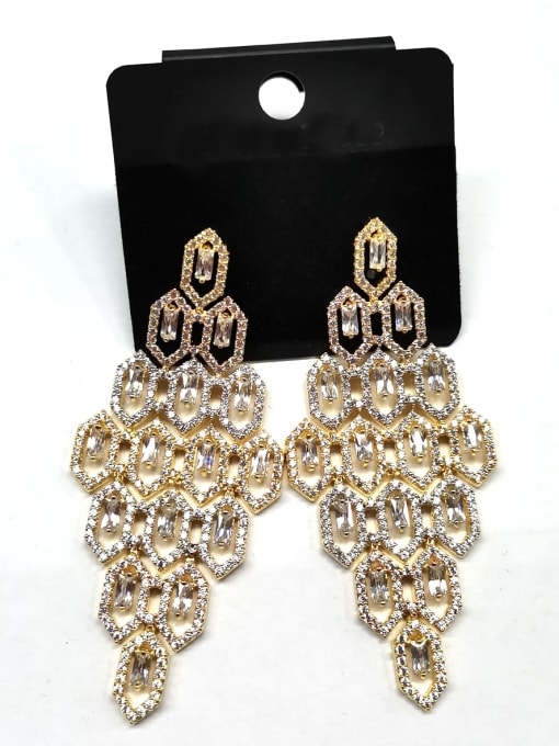 Tabora GODKI Luxury Women Wedding Dubai Copper Cubic Zirconia White Geometric Luxury Drop Earring 0