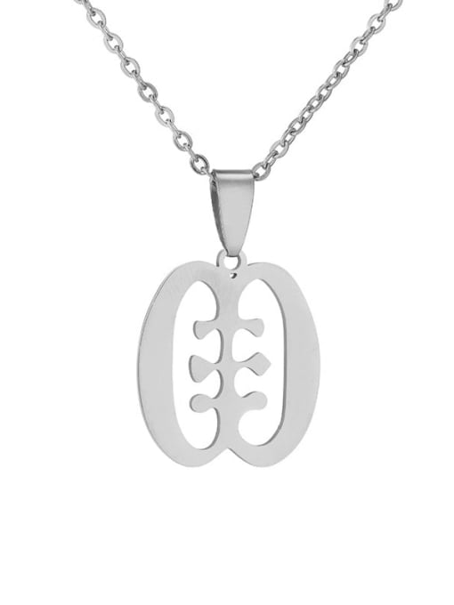 Steel color C Stainless steel Irregular Ethnic African symbols Pendant  Necklace