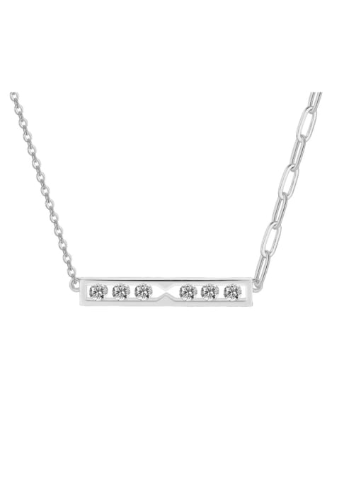 H01050 steel Brass Rhinestone Geometric Minimalist Necklace