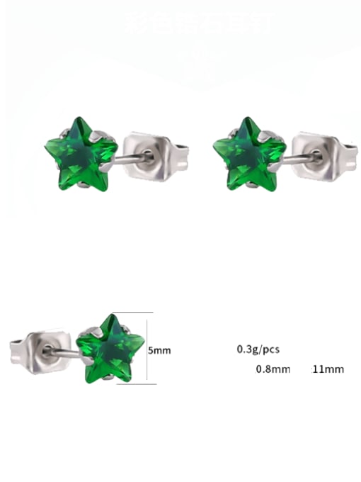BELII Stainless steel Cubic Zirconia Star Minimalist Single Earring 2