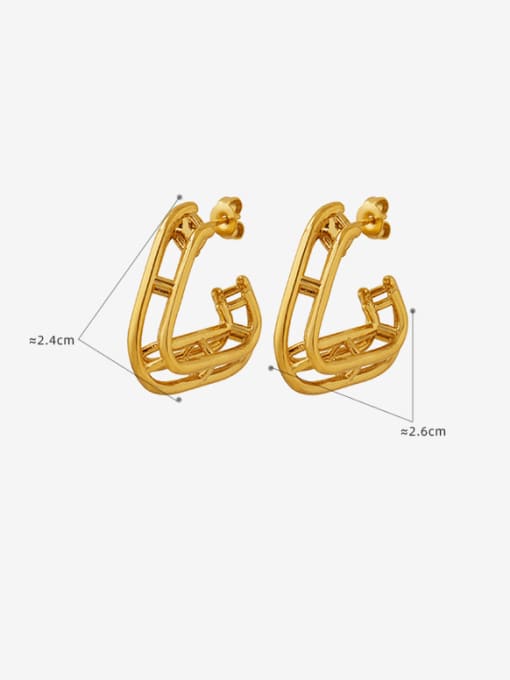 MAKA Brass Geometric Minimalist Stud Earring 2