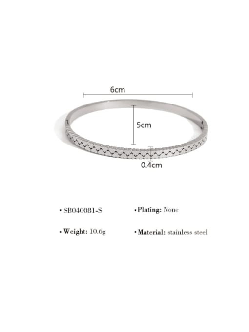 SB040081 Steel Titanium Steel Irregular Minimalist Band Bangle