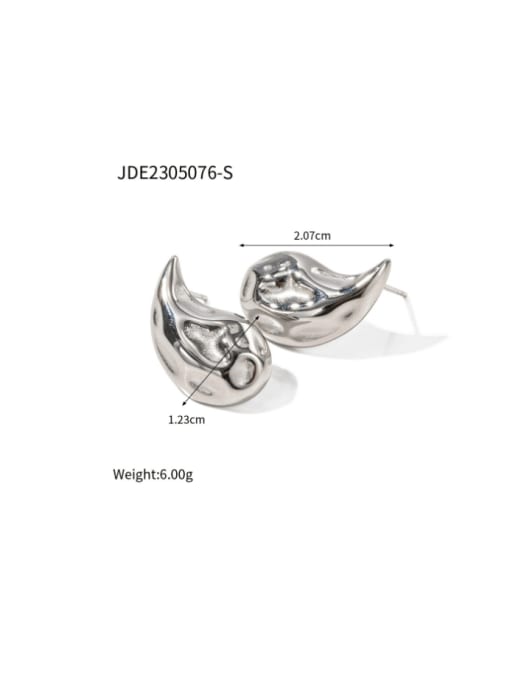 JDE2305076 S Stainless steel Geometric Hip Hop Stud Earring