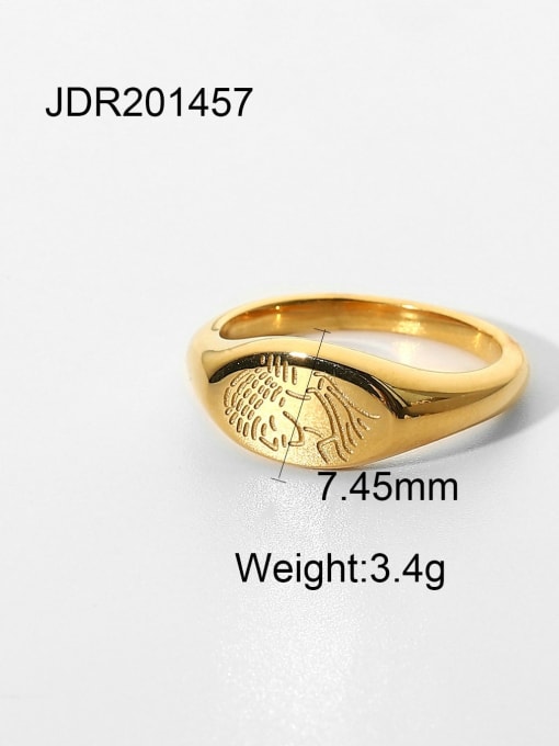 JDR201457 Stainless steel Geometric Trend Band Ring