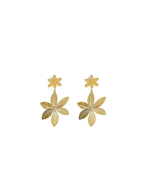 YAYACH Titanium Steel Flower Trend Drop Earring 0