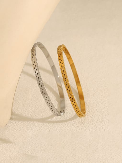 YAYACH Titanium Steel Irregular Minimalist Band Bangle 1