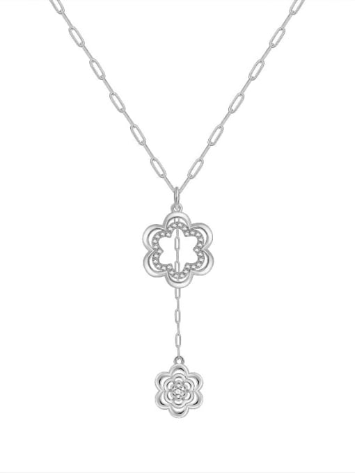 Clioro Brass Flower Minimalist Tassel Necklace 0