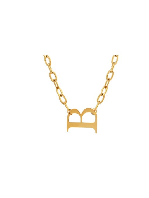 MAKA Titanium Steel Letter Trend Cuban Necklace
