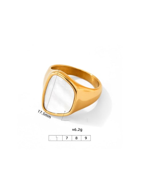 Clioro Stainless steel Shell Geometric Trend Band Ring 3