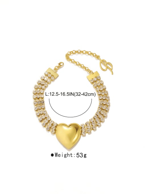 MeiDi-Jewelry Alloy Rhinestone Heart Trend Necklace 2