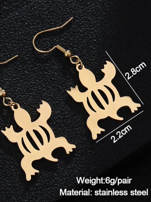 No.5 Gold Stainless steel Geometric Ethnic African Pendant Hook Earring