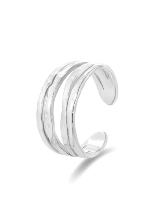 SR22011305S Stainless steel Geometric Minimalist Stackable Ring