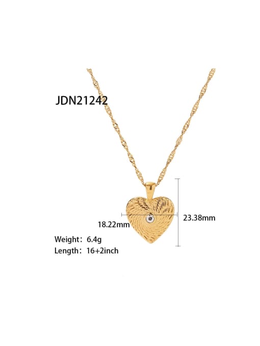 J&D Stainless steel Cubic Zirconia Geometric Trend Necklace 3