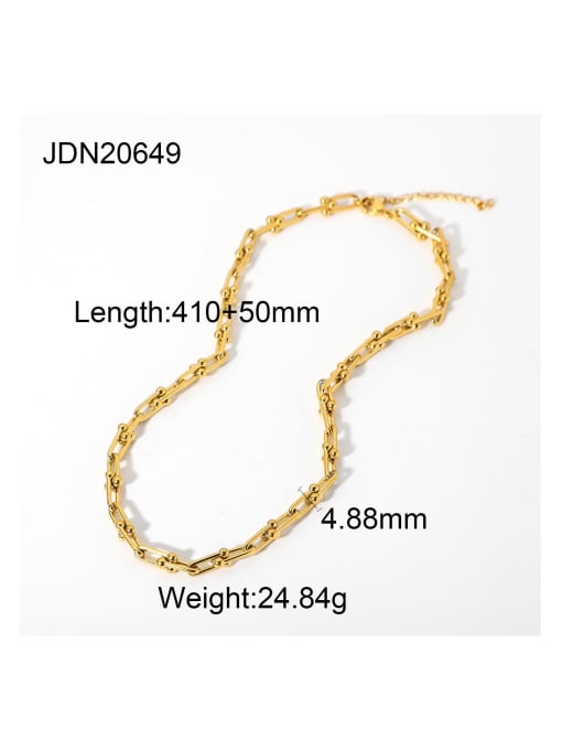 JDN20649 Stainless steel Geometric Hip Hop Cuban Necklace