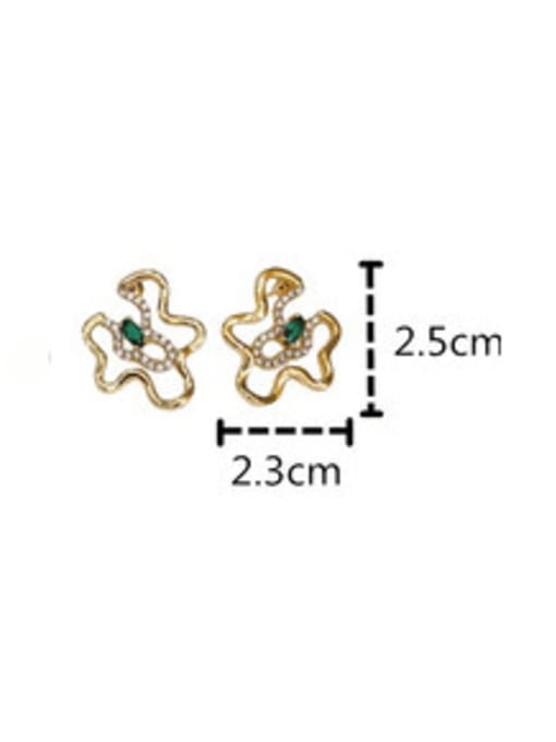Clioro Brass Cubic Zirconia Hollow Flower Minimalist Stud Earring 2