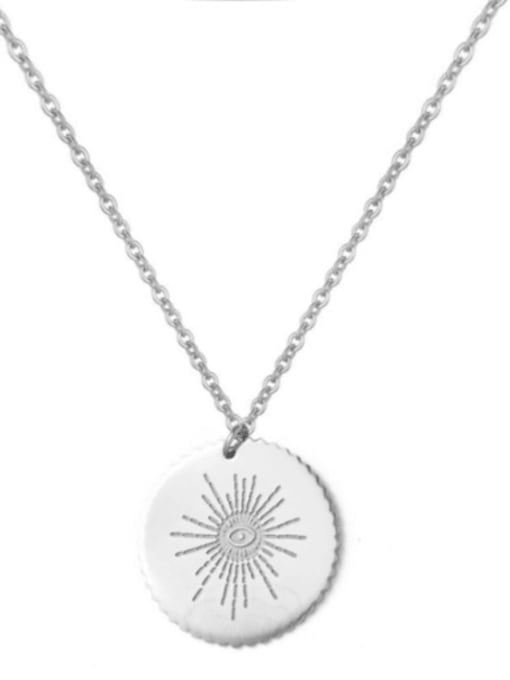 Steel Simple and exquisite round stainless steel pendant necklace