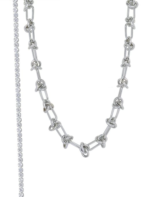 MAKA Titanium Steel Tassel Vintage Hollow Chain Necklace 2