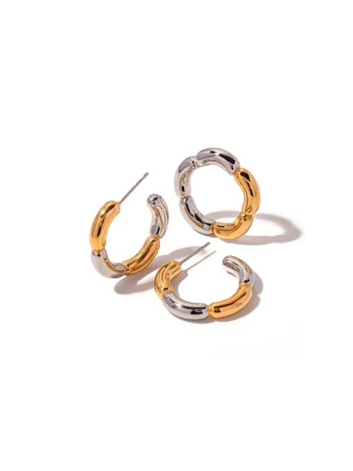 J&D Trend Geometric Stainless steel Ring And Earring Set 0