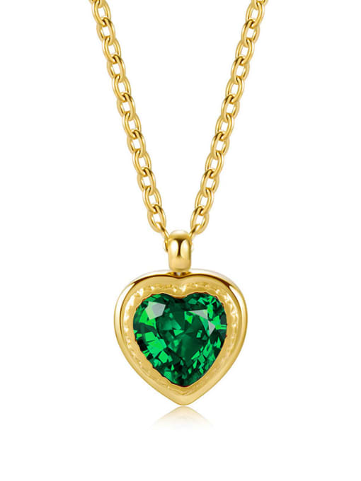 YAYACH Stainless steel Glass Stone Heart Minimalist Necklace 4