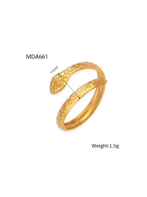 A661 Gold Ring Titanium Steel Snake Hip Hop Band Ring