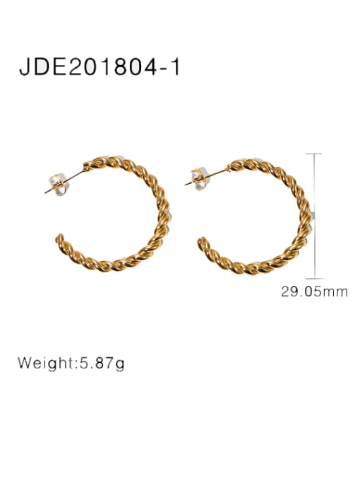 JDE201804 1 Stainless steel Round Minimalist Hoop Earring