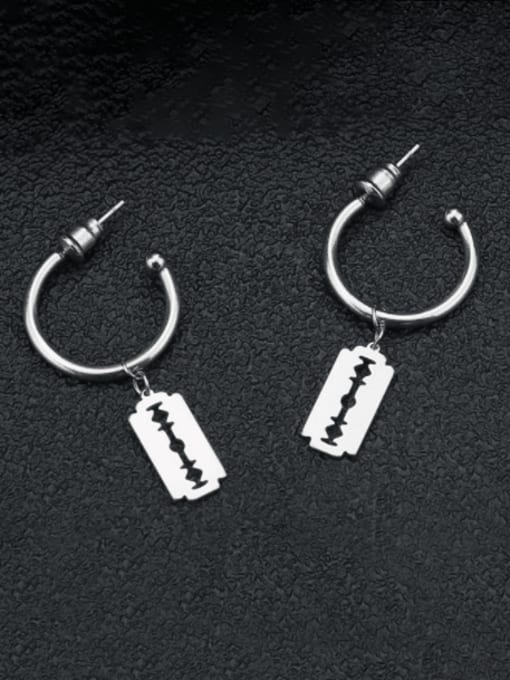 BELII Titanium Steel Geometric Minimalist Huggie Earring 1