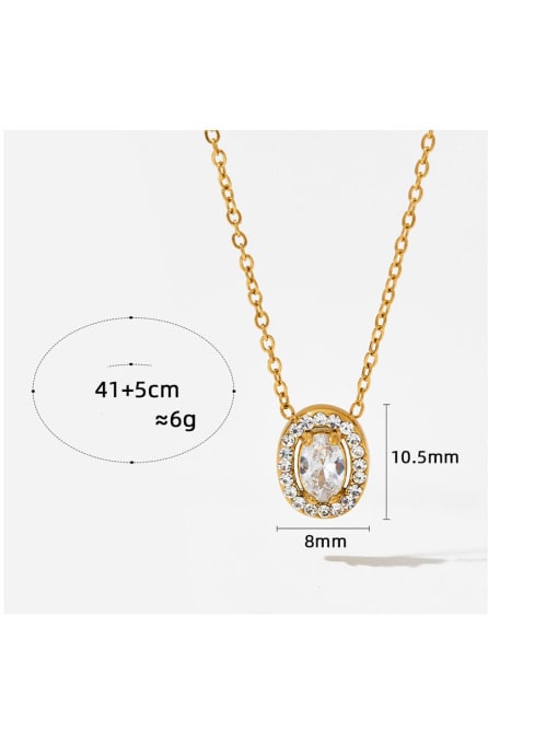 Clioro Stainless steel Cubic Zirconia Flower Vintage Necklace 3