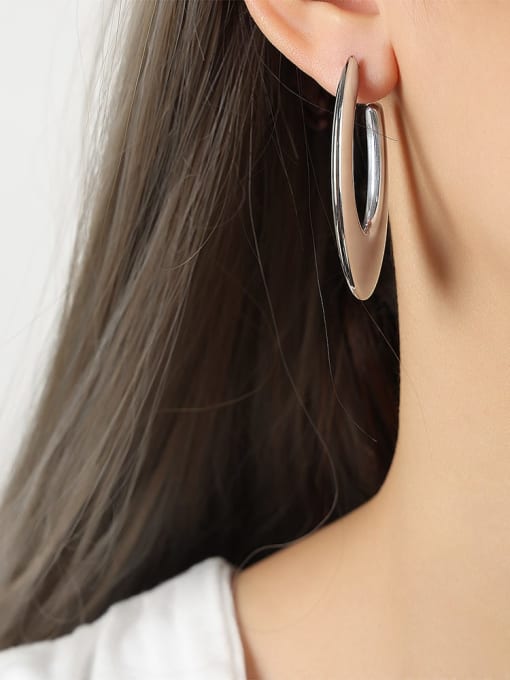 F1017 Steel Earrings Titanium Steel Geometric Trend Stud Earring