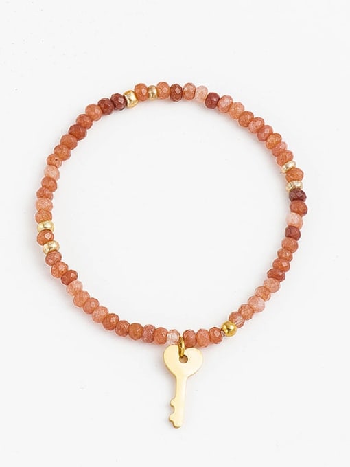 Color Natural stone Beaded key pendant bracelet